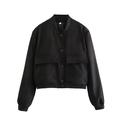 Jaqueta Bomber Cropped Branca Feminina Yahmandy™ – Casual & Elegante | Outono/Inverno 2026