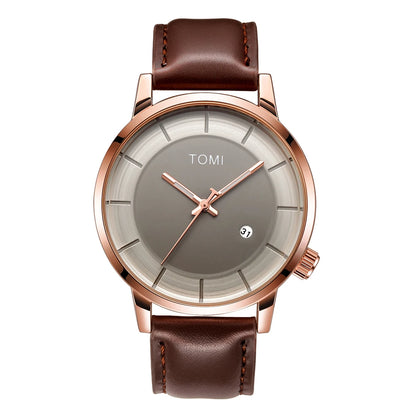 TOMI Executive - Relógio Masculino de Luxo em Couro Legítimo