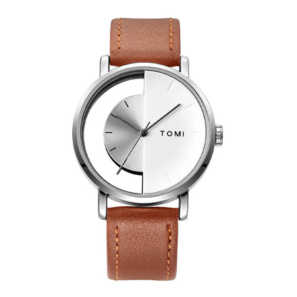 Relógio Minimalista TOMI – Design Vazado em Quartzo