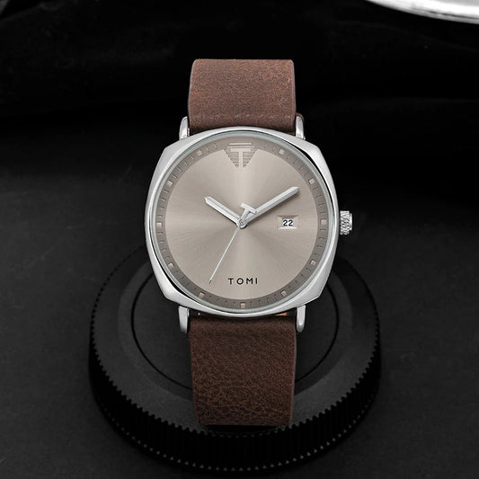 Relógio Minimalista Masculino TOMI – Design Moderno com Calendário