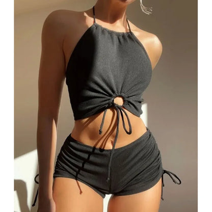 ECLÍPSE NOIR — Conjunto Tankini de Luxo Contemporâneo