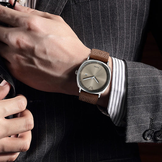Relógio Minimalista Masculino TOMI – Design Moderno com Calendário