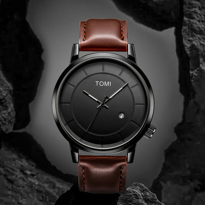 TOMI Executive - Relógio Masculino de Luxo em Couro Legítimo