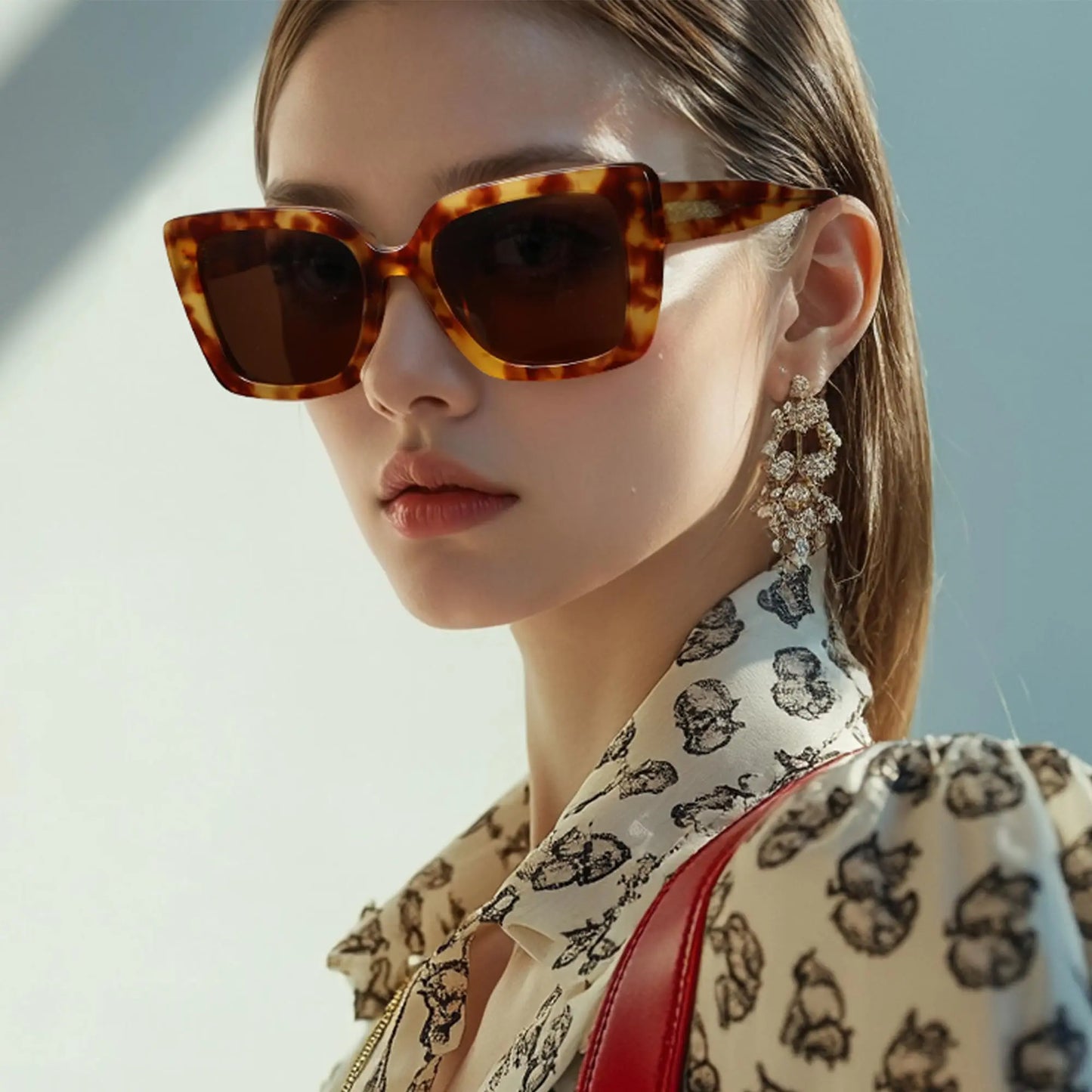 Zen Aurora Butterfly Thick-Frame — Óculos de Sol Acetato Polarizados Femininos