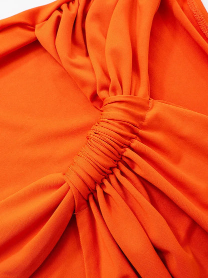 Vestido Longo Draped Éclipse – Elegância Escultural