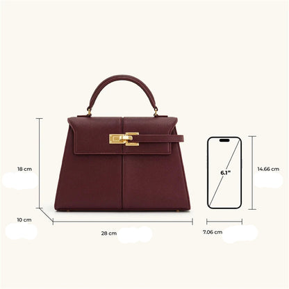 Bolsa de Couro Élise Bordeaux Grand Classique