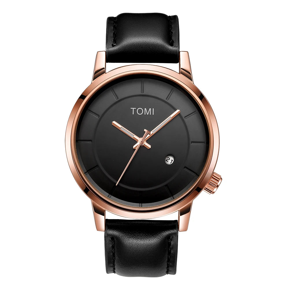 TOMI Executive - Relógio Masculino de Luxo em Couro Legítimo