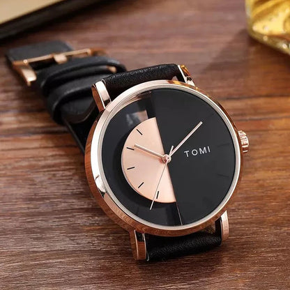 Relógio Minimalista TOMI – Design Vazado em Quartzo