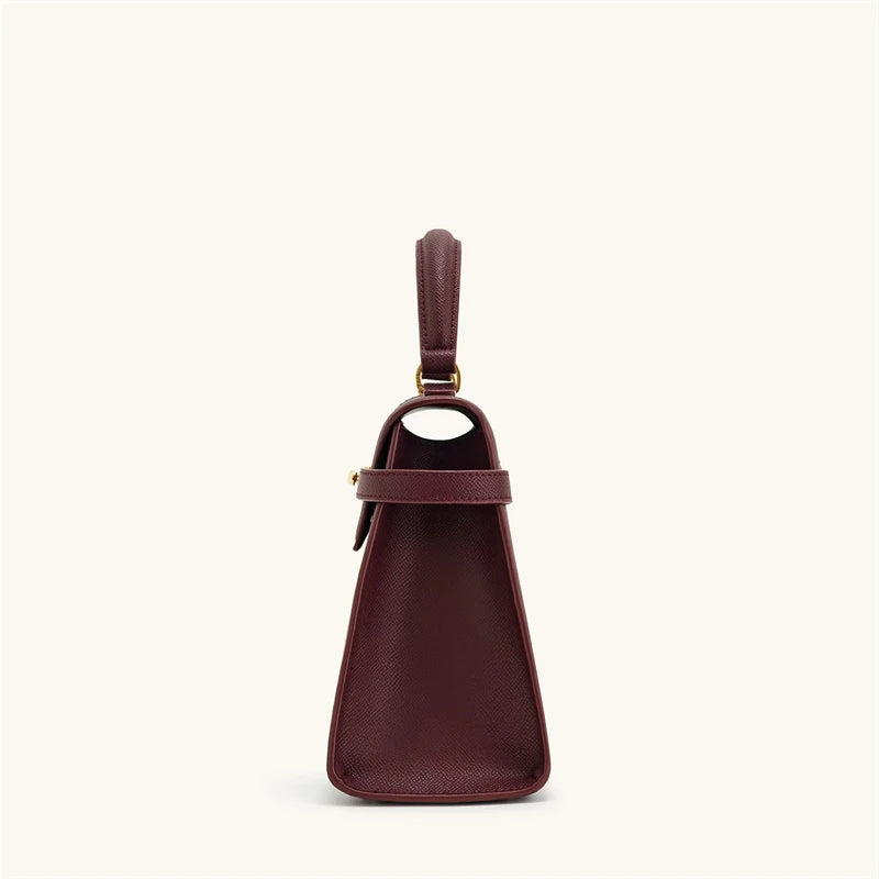 Bolsa de Couro Élise Bordeaux Grand Classique