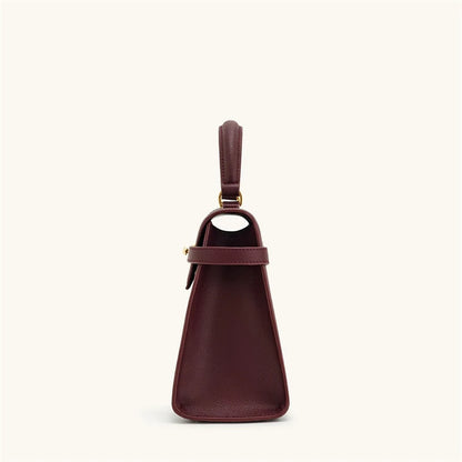 Bolsa de Couro Élise Bordeaux Grand Classique