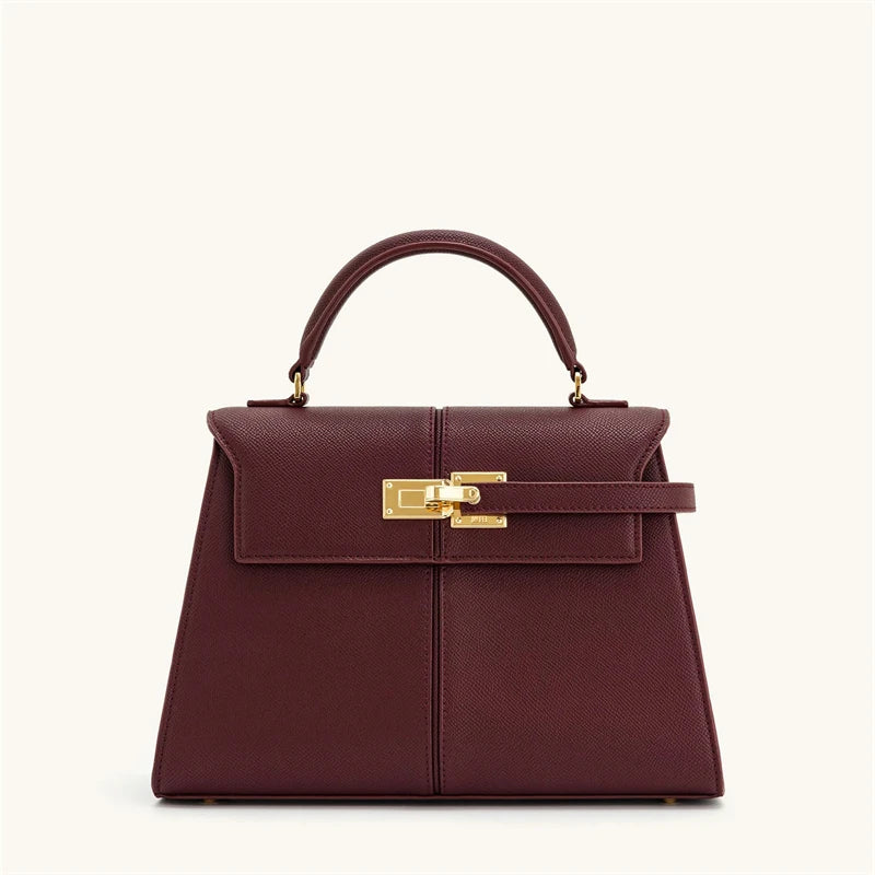 Bolsa de Couro Élise Bordeaux Grand Classique