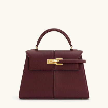 Bolsa de Couro Élise Bordeaux Grand Classique