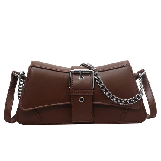 Bolsa Feminina com Corrente - Couro PU Premium - Estilo Vintage Luxo