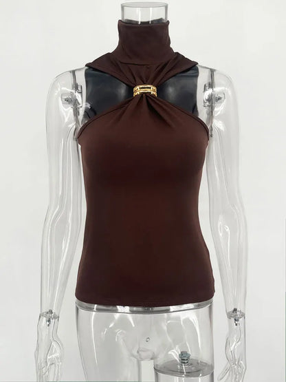 Top Cropped Off-Shoulder LuxeClub™ – Y2K Sofisticado com Elasticidade e Estilo Atemporal