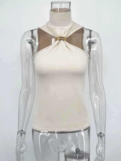 Top Cropped Off-Shoulder LuxeClub™ – Y2K Sofisticado com Elasticidade e Estilo Atemporal