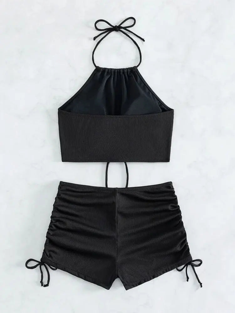 ECLÍPSE NOIR — Conjunto Tankini de Luxo Contemporâneo