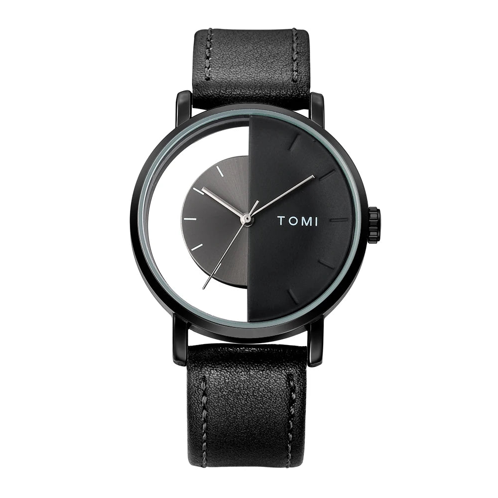 Relógio Minimalista TOMI – Design Vazado em Quartzo