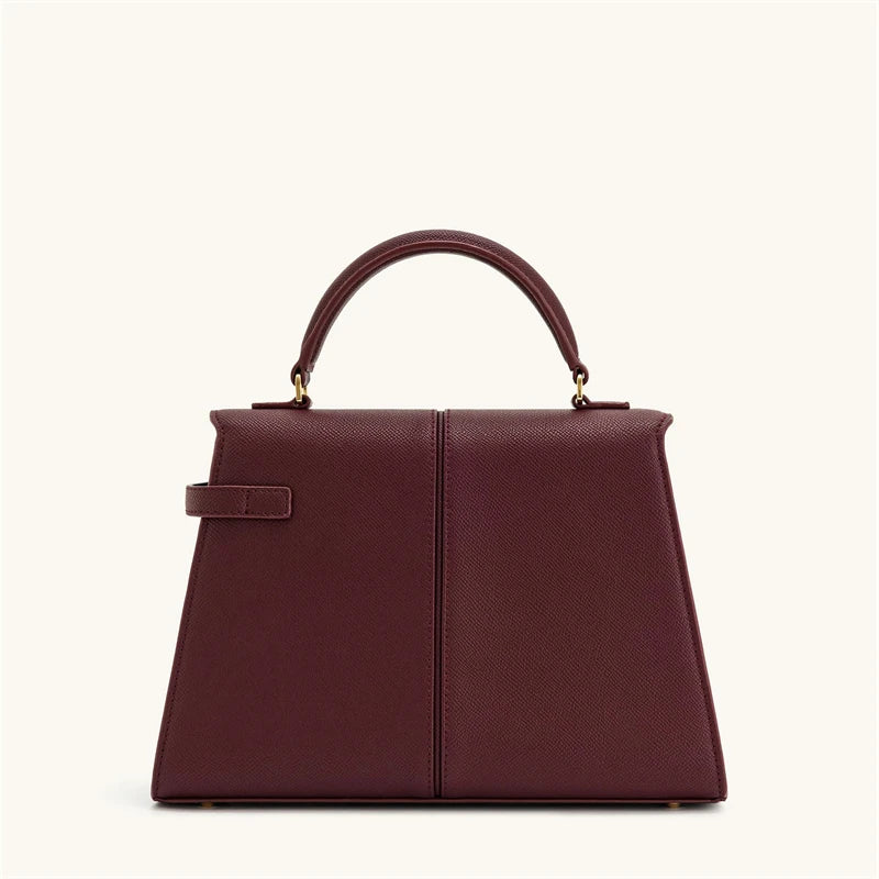 Bolsa de Couro Élise Bordeaux Grand Classique