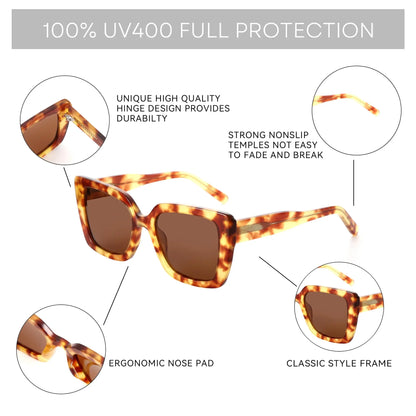 Zen Aurora Butterfly Thick-Frame — Óculos de Sol Acetato Polarizados Femininos