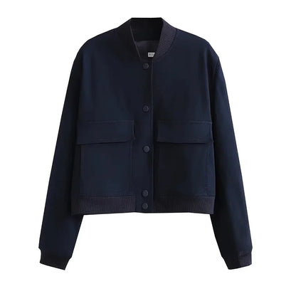 Jaqueta Bomber Cropped Branca Feminina Yahmandy™ – Casual & Elegante | Outono/Inverno 2026