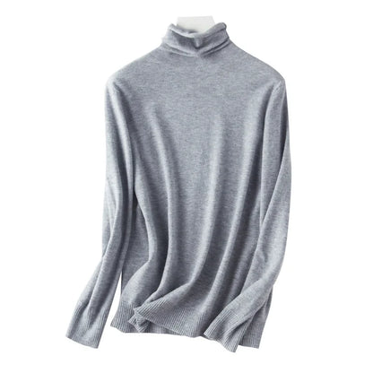Blusa Gola Alta Slim Yahmandy™ – Tricô Coreano Ajustado Outono/Inverno 2025
