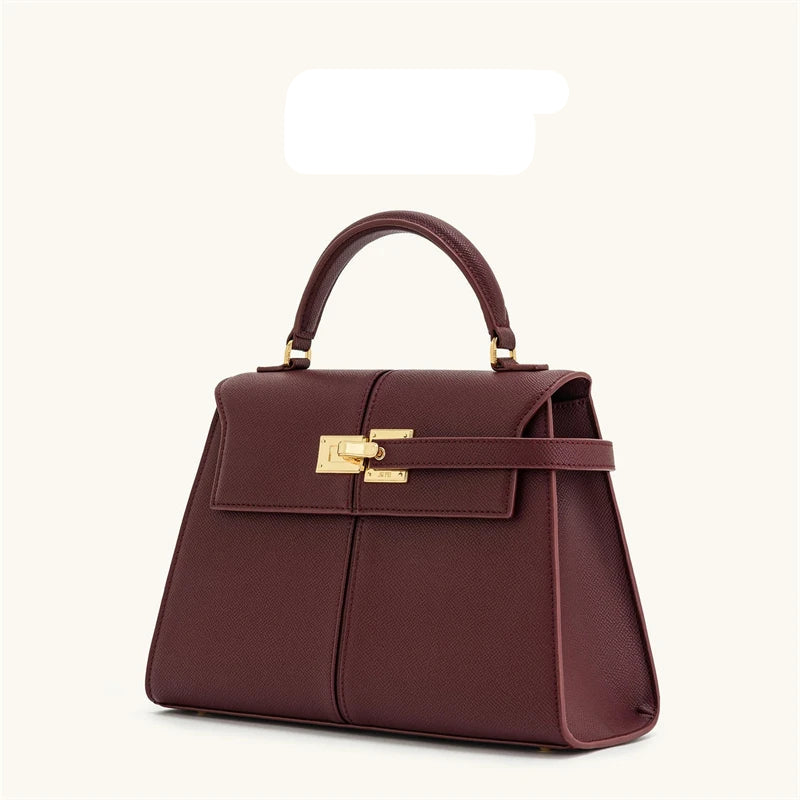 Bolsa de Couro Élise Bordeaux Grand Classique