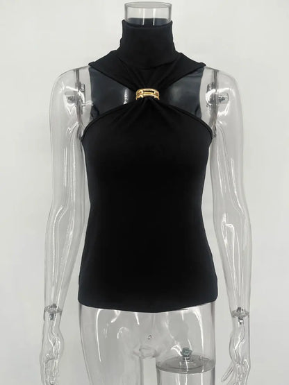 Top Cropped Off-Shoulder LuxeClub™ – Y2K Sofisticado com Elasticidade e Estilo Atemporal