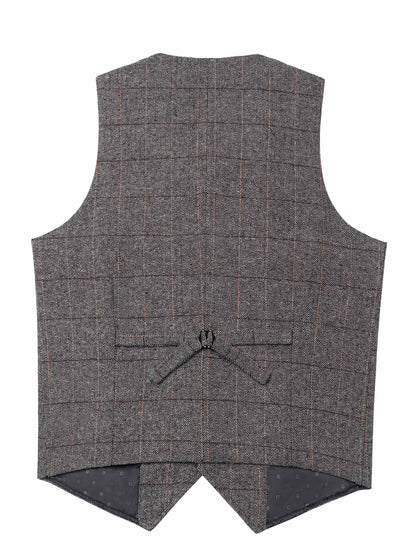 Colete Social em Tweed Herringbone - Slim Fit Premium para Casamentos e Eventos