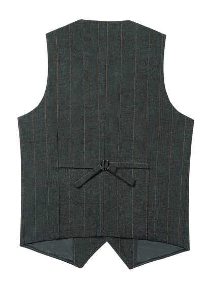 Colete Social em Tweed Herringbone - Slim Fit Premium para Casamentos e Eventos