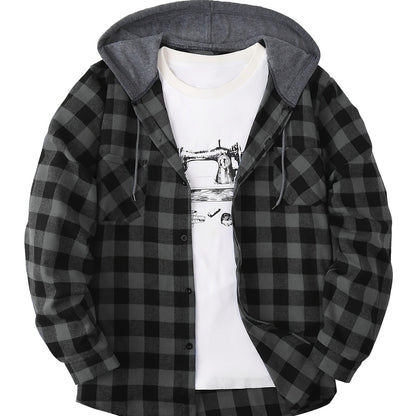 Camisa Masculina com Capuz em Xadrez - Conforto e Estilo para o Dia a Dia