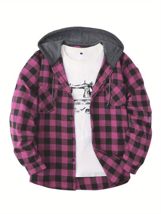 Camisa Masculina com Capuz em Xadrez - Conforto e Estilo para o Dia a Dia