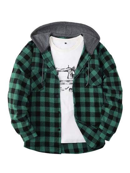 Camisa Masculina com Capuz em Xadrez - Conforto e Estilo para o Dia a Dia
