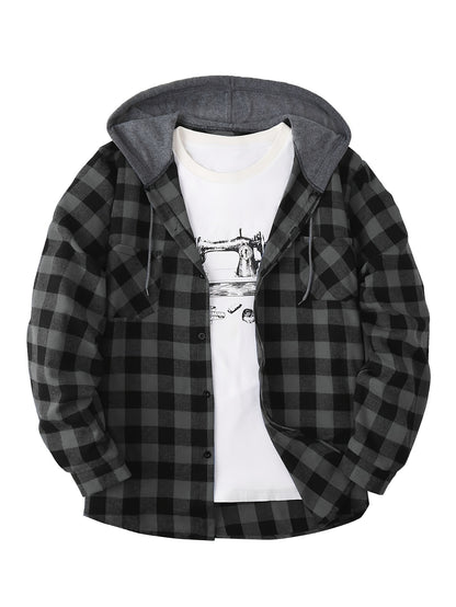 Camisa Masculina com Capuz em Xadrez - Conforto e Estilo para o Dia a Dia
