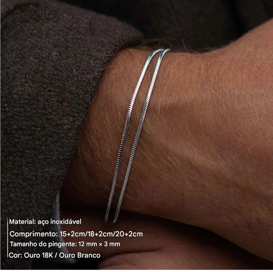 Pulseira Masculina Ylandy™ - Corrente Cobra 1.5MM em Aço Inox