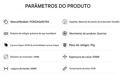 "Relógio Feminino POEDAGAR – Elegância em Aço Inoxidável à Prova D'Água"